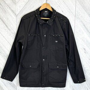 Vans Drill Chore Coat Mens Size XL Black Custom Studded Punk Emo Grunge Rocker